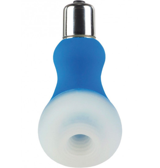Голубой мини-вибратор Posh Silicone Ice Massager Tease со съемной насадкой для заморозки