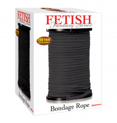 Черная веревка для связывания Bondage Rope - 60,9 м.
