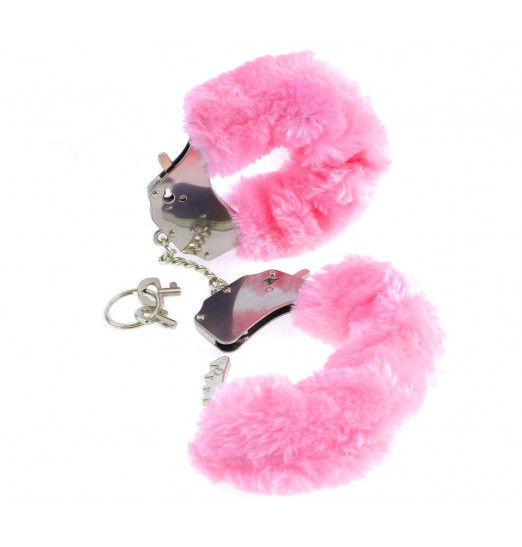 Металлические наручники Original Furry Cuffs с розовым мехом Металлические наручники Original Furry Cuffs с розовым мехом