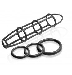 Набор Cockcage and Ring Set: насадка и эрекционные кольца на пенис