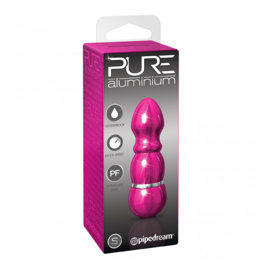 Алюминиевый рельефный вибратор PINK SMALL - 7,5 см.