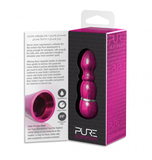 Алюминиевый рельефный вибратор PINK SMALL - 7,5 см.