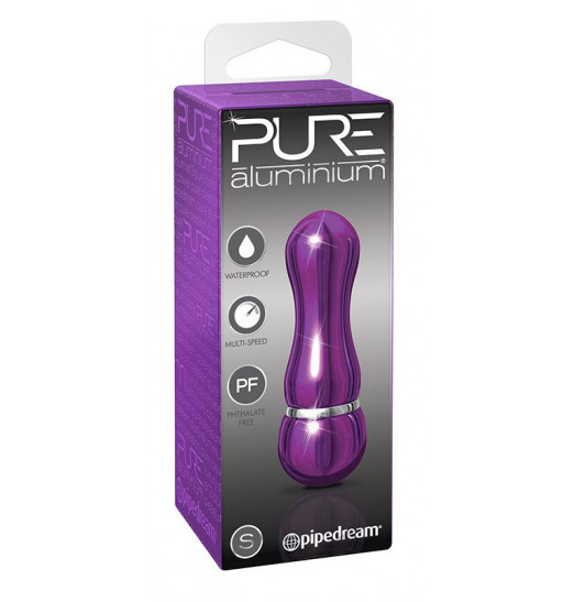 Фиолетовый алюминиевый вибратор PURPLE SMALL - 7,5 см.