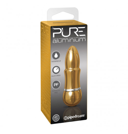 Золотистый алюминиевый вибратор GOLD SMALL - 7,5 см.