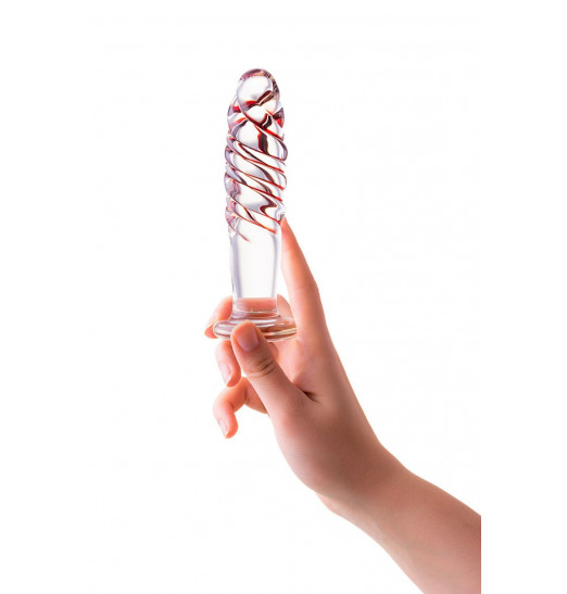 Стеклянная анальная втулка-спираль - 15,5 см.