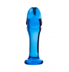 Синяя стеклянная анальная втулка - 13 см.