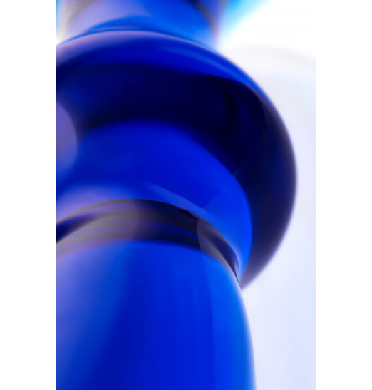 Синяя стеклянная анальная втулка - 13,5 см.