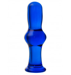 Синяя стеклянная анальная втулка - 13,5 см.