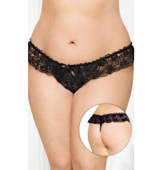 Трусики-стринг с ажурной оборкой
