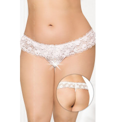 Трусики-стринг с ажурной оборкой
