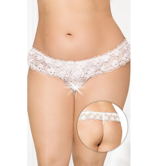 Трусики-стринг с ажурной оборкой