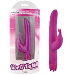 Пурпурный вибростимулятор 10 Function Vibe-O rabbit - 21 см.
