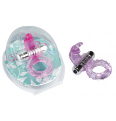 Фиолетовое эрекционное виброкольцо с зайчиком 7 Speed Rabbit Cock Ring