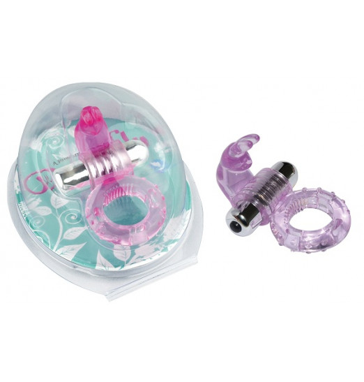 Фиолетовое эрекционное виброкольцо с зайчиком 7 Speed Rabbit Cock Ring