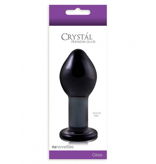 Большая темно-серая стеклянная анальная пробка Crystal Large - 8,5 см. Большая темно-серая стеклянная анальная пробка Crystal Large - 8,5 см.