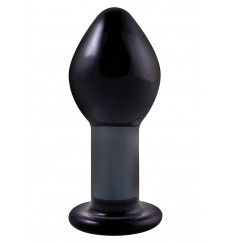 Большая темно-серая стеклянная анальная пробка Crystal Large - 8,5 см.