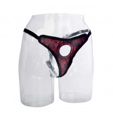 Атласные стринги для страпона Scandal Thong Harness