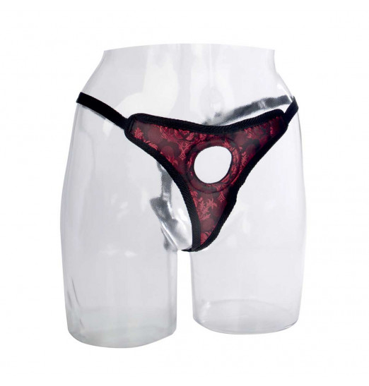 Атласные стринги для страпона Scandal Thong Harness