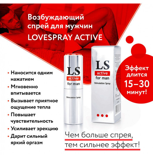 Спрей-стимулятор для мужчин Lovespray Active Man - 18 мл.