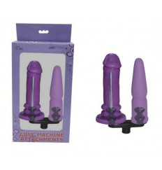 Фиолетовая двойная насадка для секс-машин