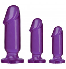 Набор из трех фиолетовых анальных фаллоимитаторов Crystal Jellies Anal Starter Kit