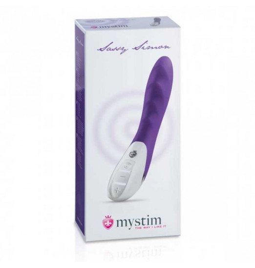 Фиолетовый вибратор Mystim Sassy Simon - 27 см.