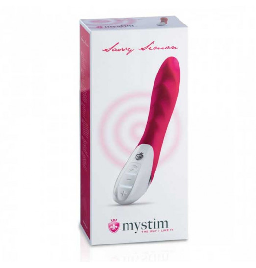 Ярко-розовый вибратор Mystim Sassy Simon - 27 см.