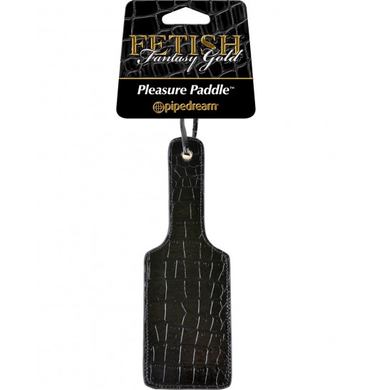 Чёрная с золотом шлепалка Gold Pleasure Paddle