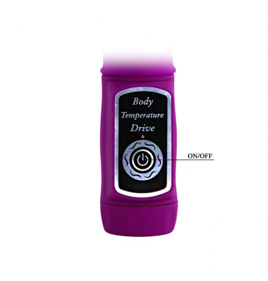 Лиловый вибратор с клиторальной стимуляцией Body Touch - 22,5 см.