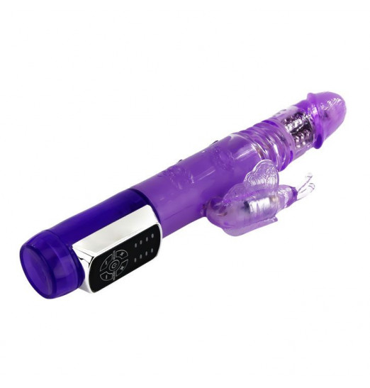 Фиолетовый вибратор хай-тек Butterfly Prince - 24 см.