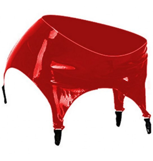 Красный пояс для чулок из латекса