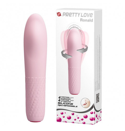 Нежно-розовый вибратор-ротатор Burke - 16 см. Нежно-розовый вибратор-ротатор Burke - 16 см.