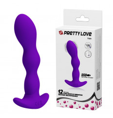 Фиолетовый анальный стимулятор простаты с вибрацией Yale - 14,5 см.