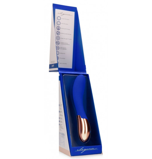 Синий вибратор Posh с функцией нагрева - 20 см.