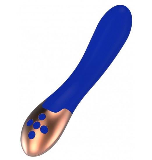 Синий вибратор Posh с функцией нагрева - 20 см.