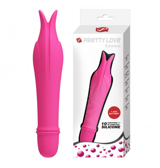 Розовый миниатюрный вибромассажер Edward с усиками - 14,5 см. Розовый миниатюрный вибромассажер Edward с усиками - 14,5 см.