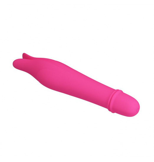 Розовый миниатюрный вибромассажер Edward с усиками - 14,5 см. Розовый миниатюрный вибромассажер Edward с усиками - 14,5 см.