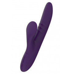 Фиолетовый вибратор с клиторальным стимулятором Nalone Peri - 23,3 см.