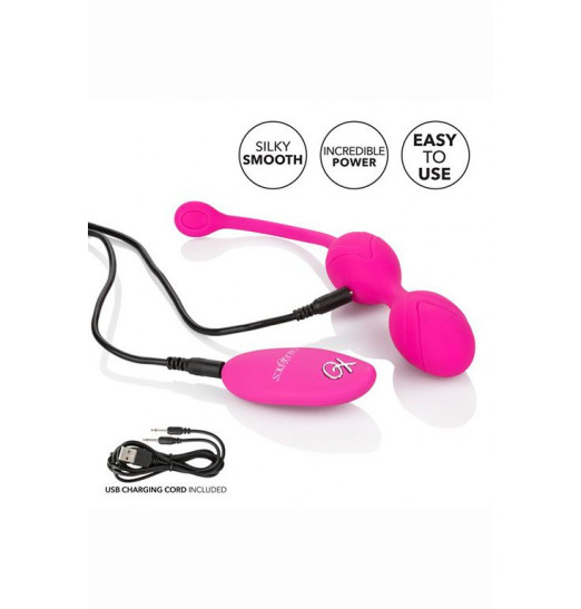 Розовые вагинальные шарики с ДУ и функцией памяти Remote Dual Motor Kegel System
