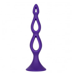 Фиолетовая анальная елочка Silicone Triple Probe - 14,5 см.