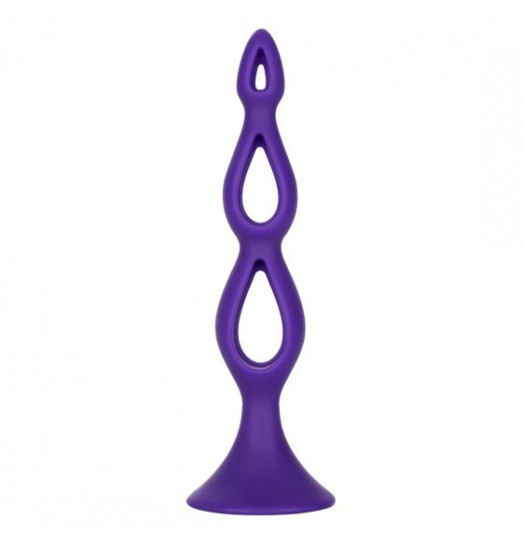 Фиолетовая анальная елочка Silicone Triple Probe - 14,5 см.