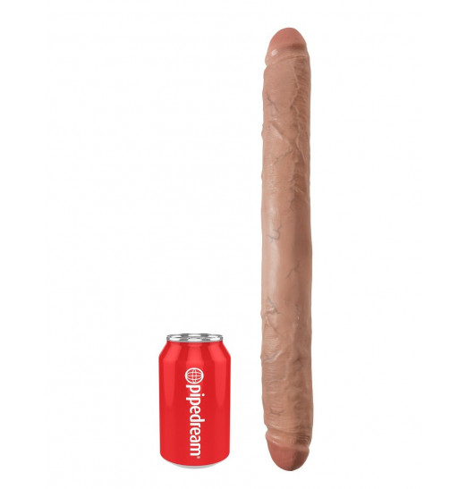 Кофейный двусторонний фаллоимитатор 16  Thick Double Dildo - 40,6 см.