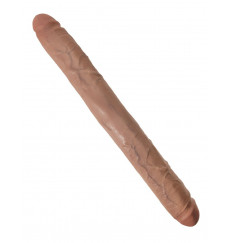 Кофейный двусторонний фаллоимитатор 16  Thick Double Dildo - 40,6 см.