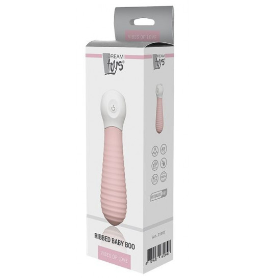Розовый силиконовый мини-вибромассажер RIBBED BABY BOO - 12 см. Розовый силиконовый мини-вибромассажер RIBBED BABY BOO - 12 см.