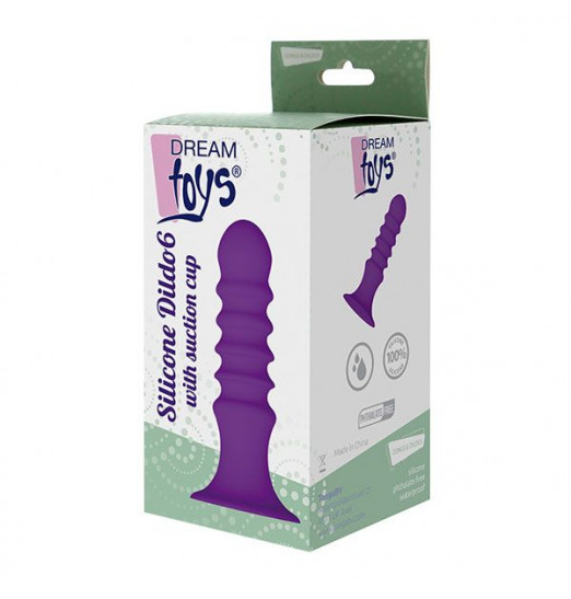 Фиолетовый ребристый анальный стимулятор RIBBED PLUG - 13,5 см.