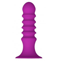Фиолетовый ребристый анальный стимулятор RIBBED PLUG - 13,5 см.