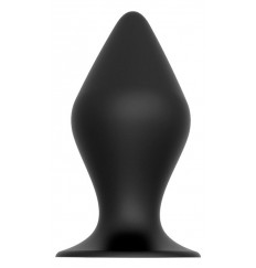 Черная анальная пробка PLUG WITH SUCTION CUP - 14,6 см.