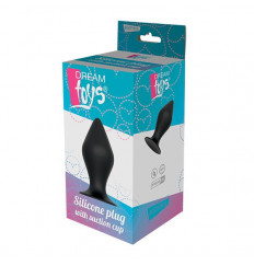 Черная анальная пробка PLUG WITH SUCTION CUP - 12,5 см.