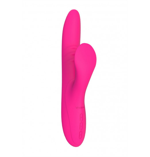 Розовый вибратор с клиторальным стимулятором Nalone Peri - 23,3 см. Розовый вибратор с клиторальным стимулятором Nalone Peri - 23,3 см.