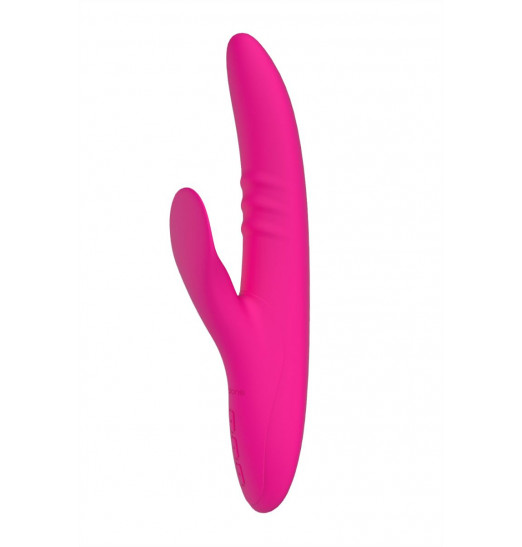 Розовый вибратор с клиторальным стимулятором Nalone Peri - 23,3 см. Розовый вибратор с клиторальным стимулятором Nalone Peri - 23,3 см.